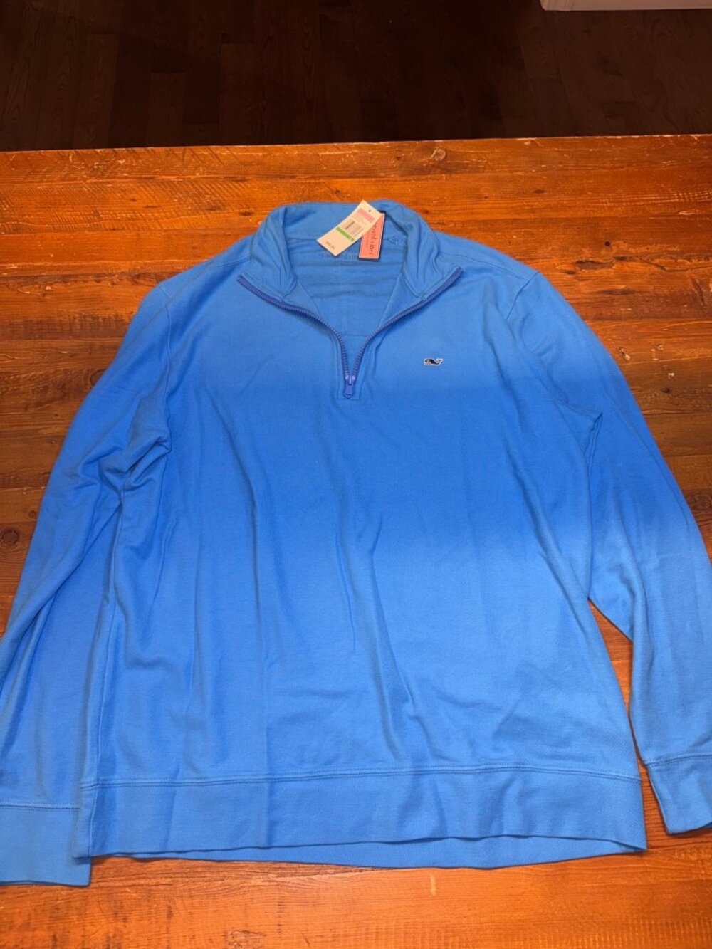 NWT Vineyard Vines Broadfield Half Zip Pullover Azure Blue Men's Large